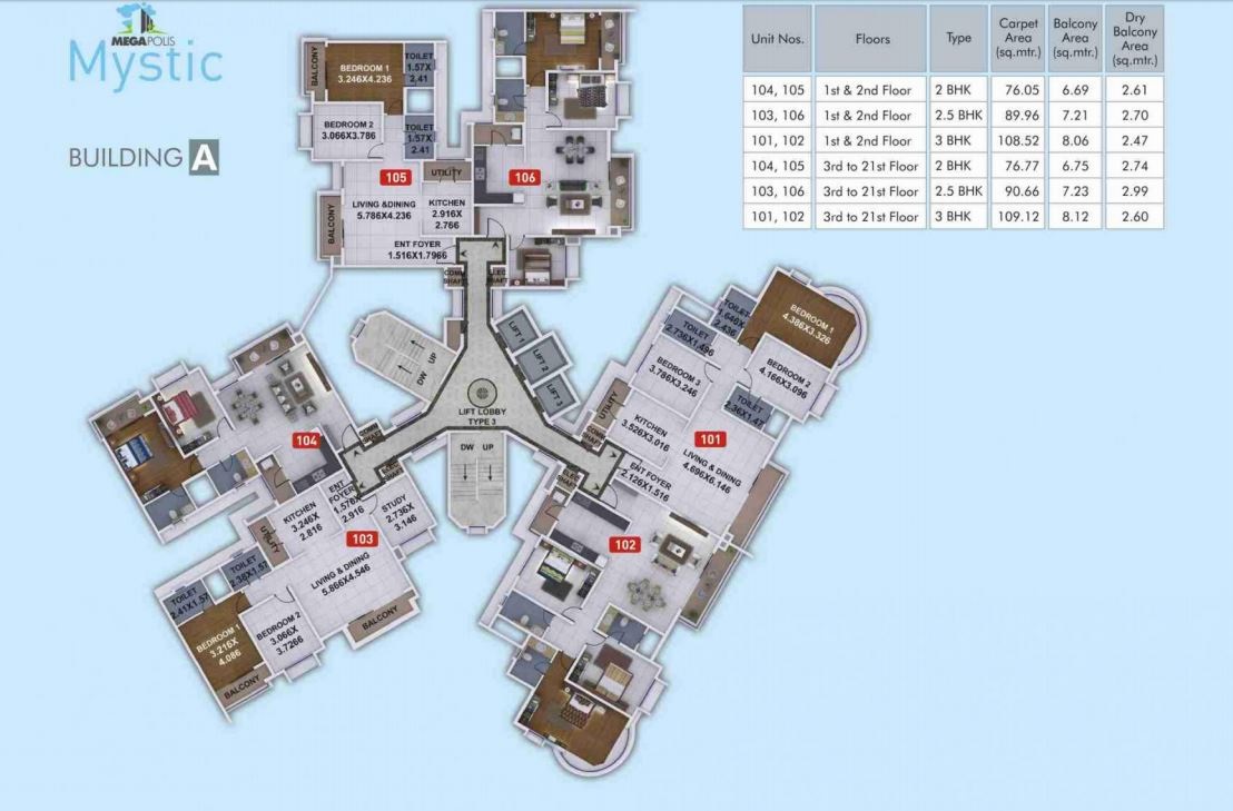 Kumar Megapolis Mystic Floor Plans Hinjewadi, Pune