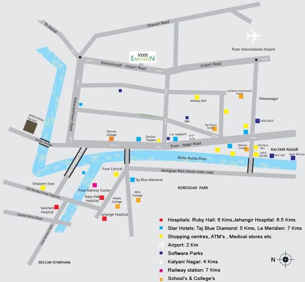 Aaiji Nyati Environ Location Map