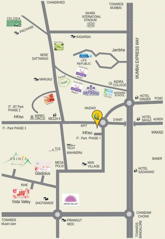 Aarohi Iris Valley Location Map