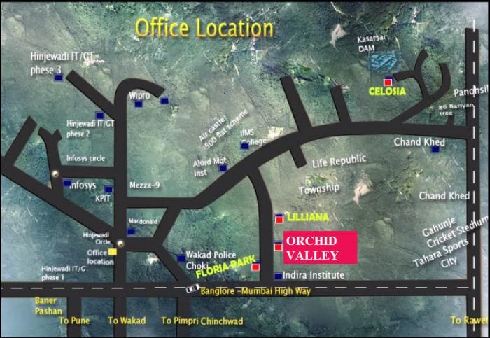Aarohi Orchid Valley Location Map