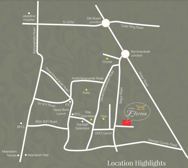 Aashrayaa Eternia Location Map