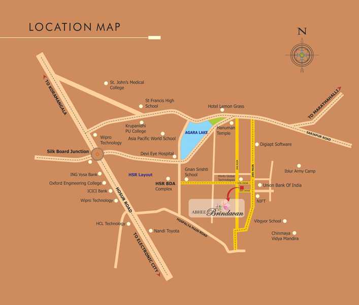 Abhee Brindavan Location Map