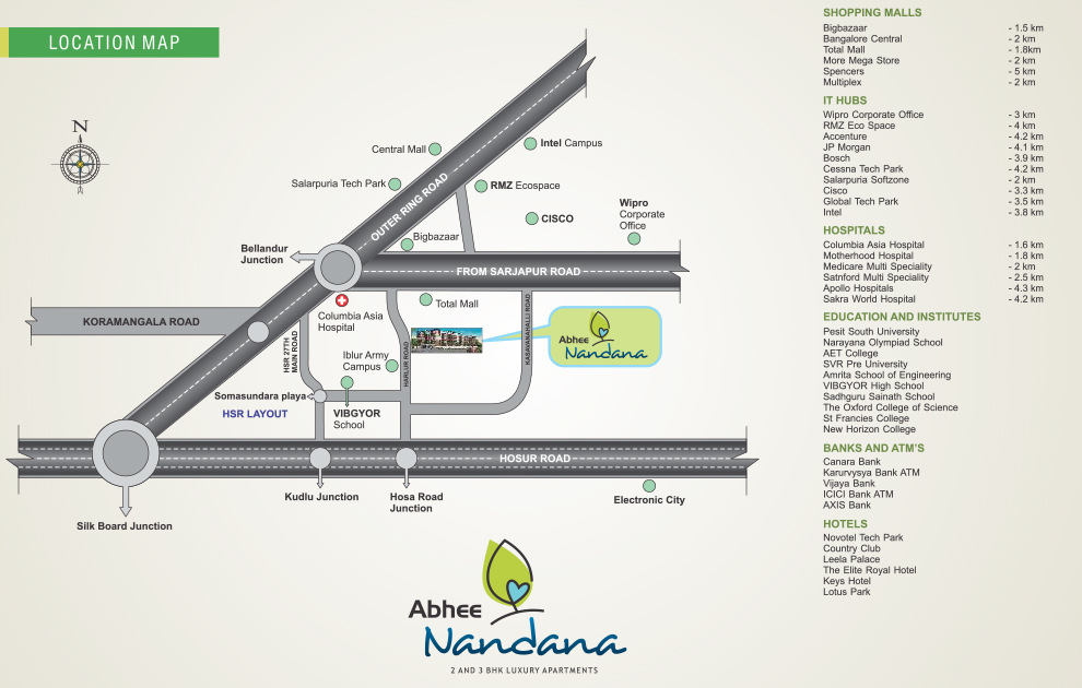Abhee Nandana Location Map