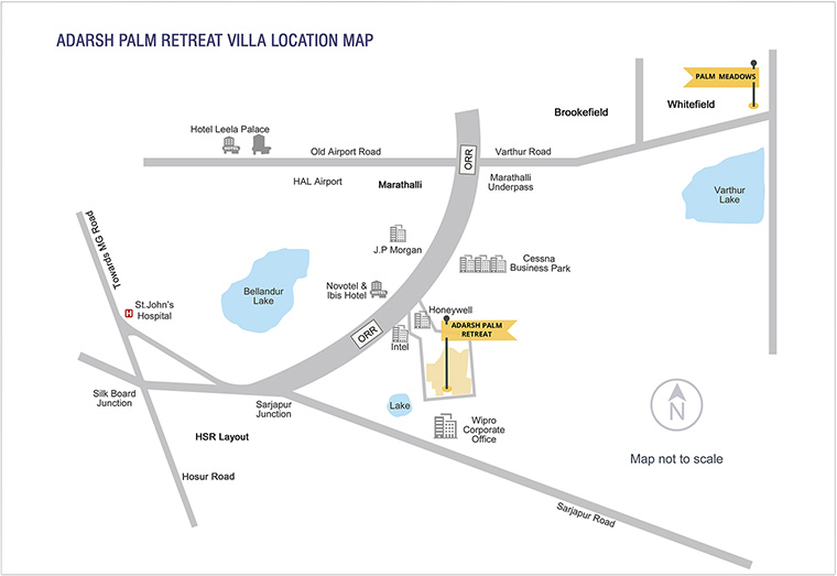 Adarsh Palm Retreat Villas Location Map