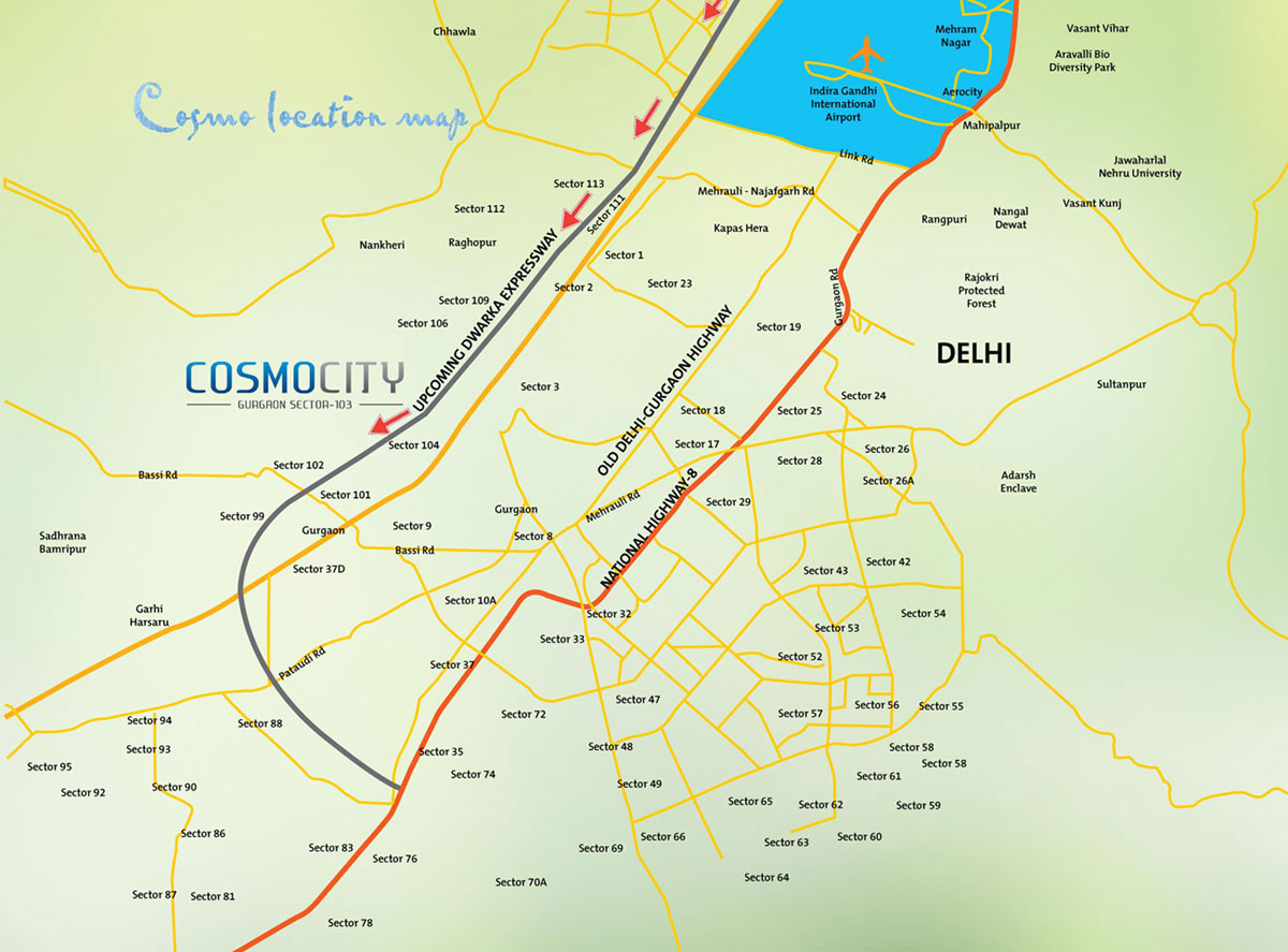 Adel Cosmocity Location Map