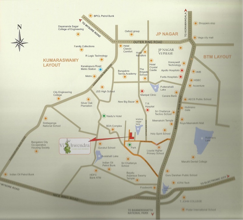 Adiga Vishwendra Location Map