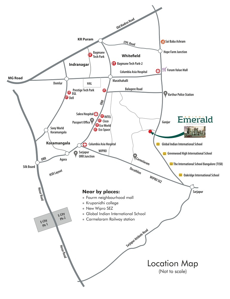 Adithi Emerald Location Map