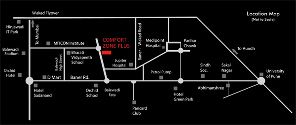 Aditya Comfort Zone Plus Location Map