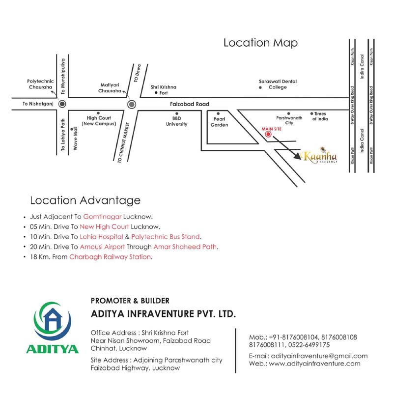 Aditya Kaanha Residency Location Map