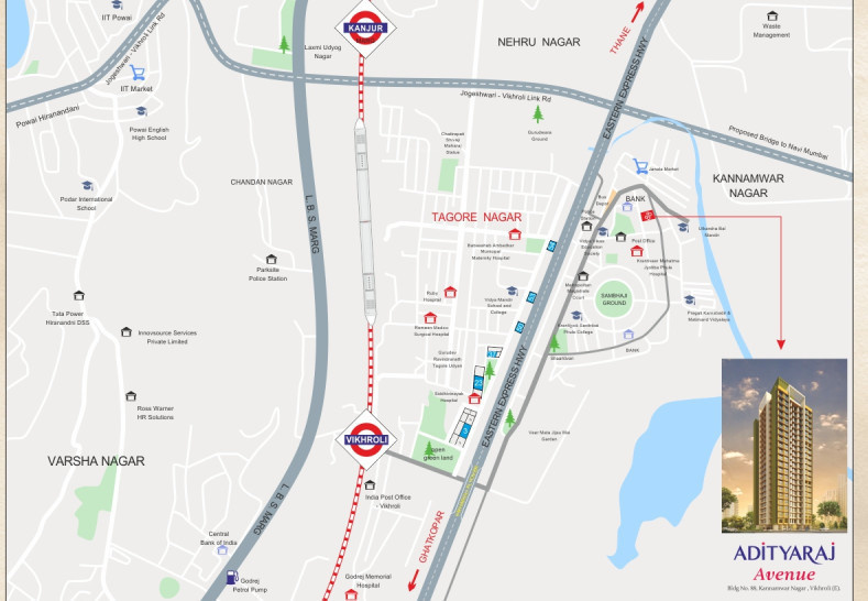 Adityaraj Avenue Location Map