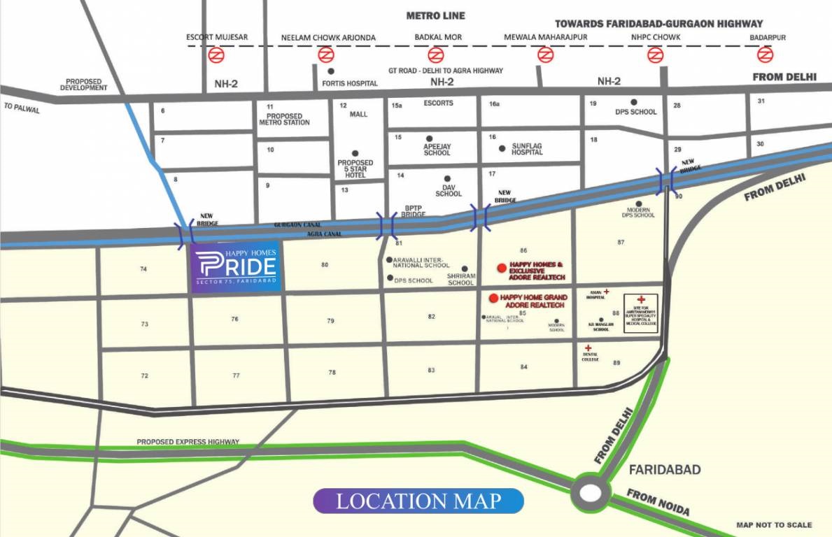 Adore Happy Homes Pride Location Map