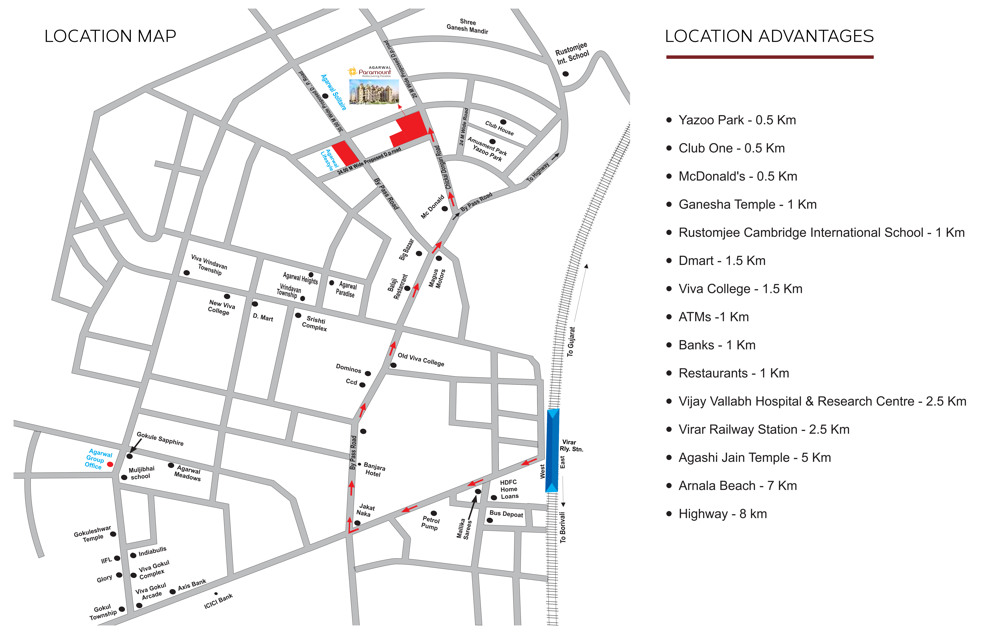 Agarwal Paramount Location Map