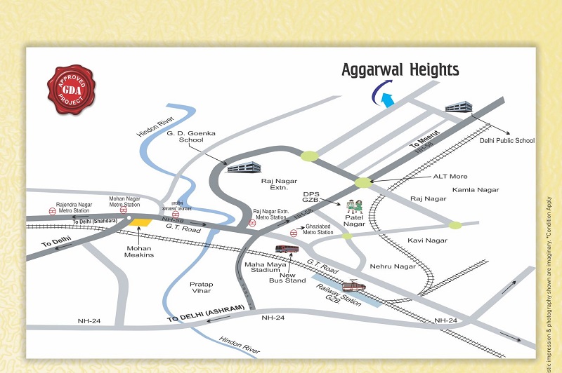 Aggarwal Heights Location Map