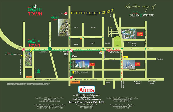 Aims Golf Town Location Map