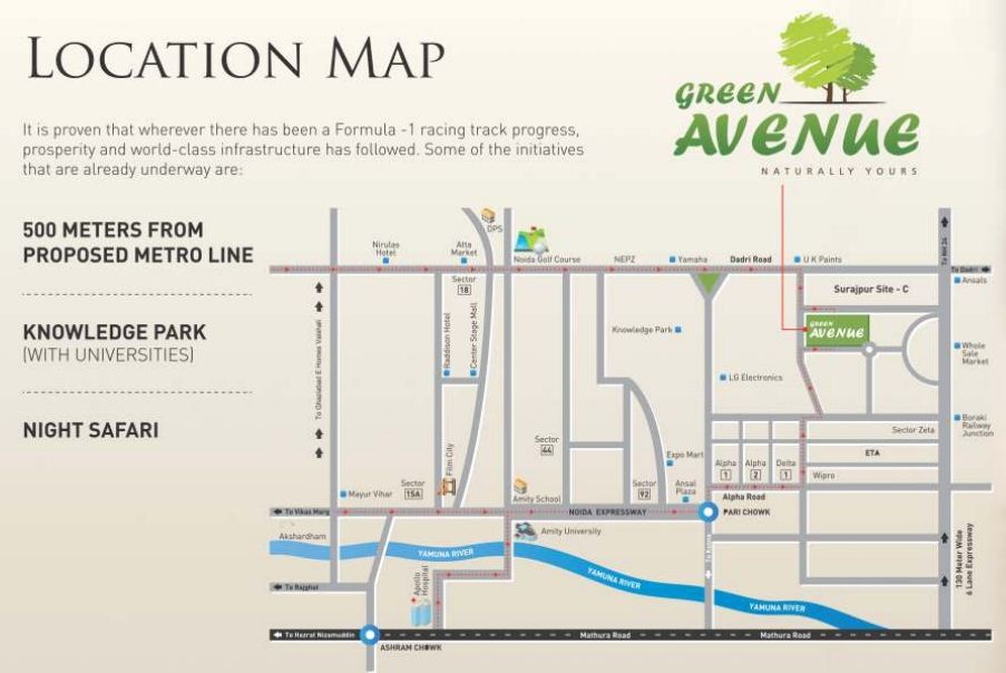 Airwil Green Avenue Location Map
