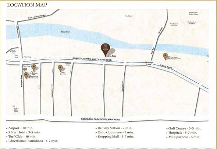 Ajmera Aria Location Map