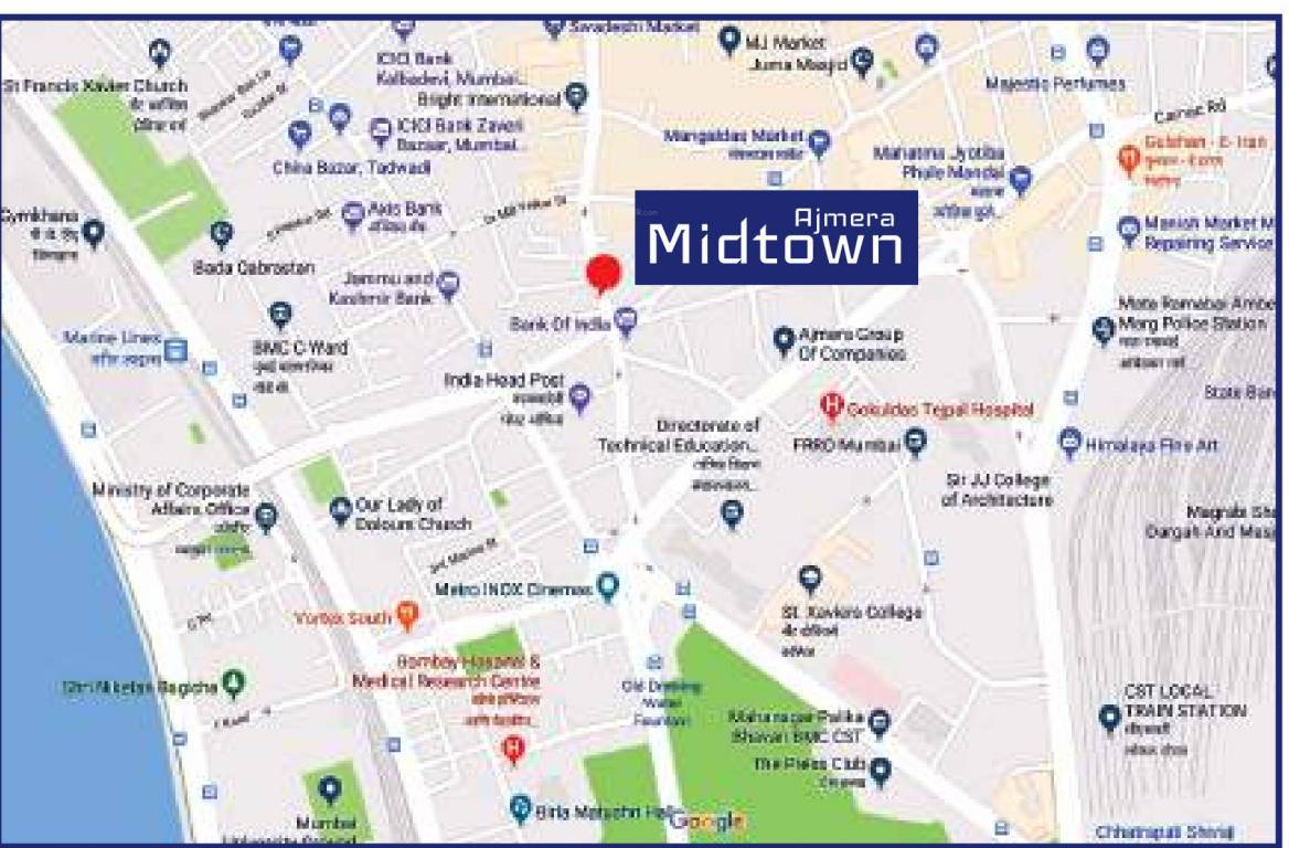 Ajmera Midtown Location Map