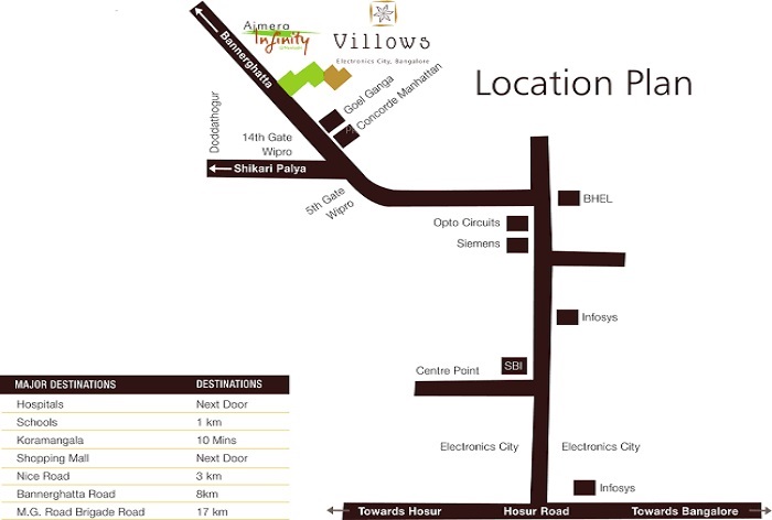 Ajmera Villows Location Map