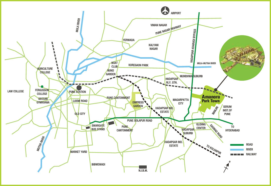 Amanora Park Town Location Map Hadapsar, Pune
