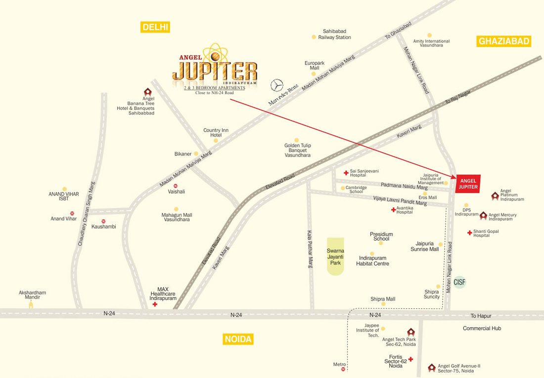 Angel Jupiter Location Map Indirapuram, Ghaziabad