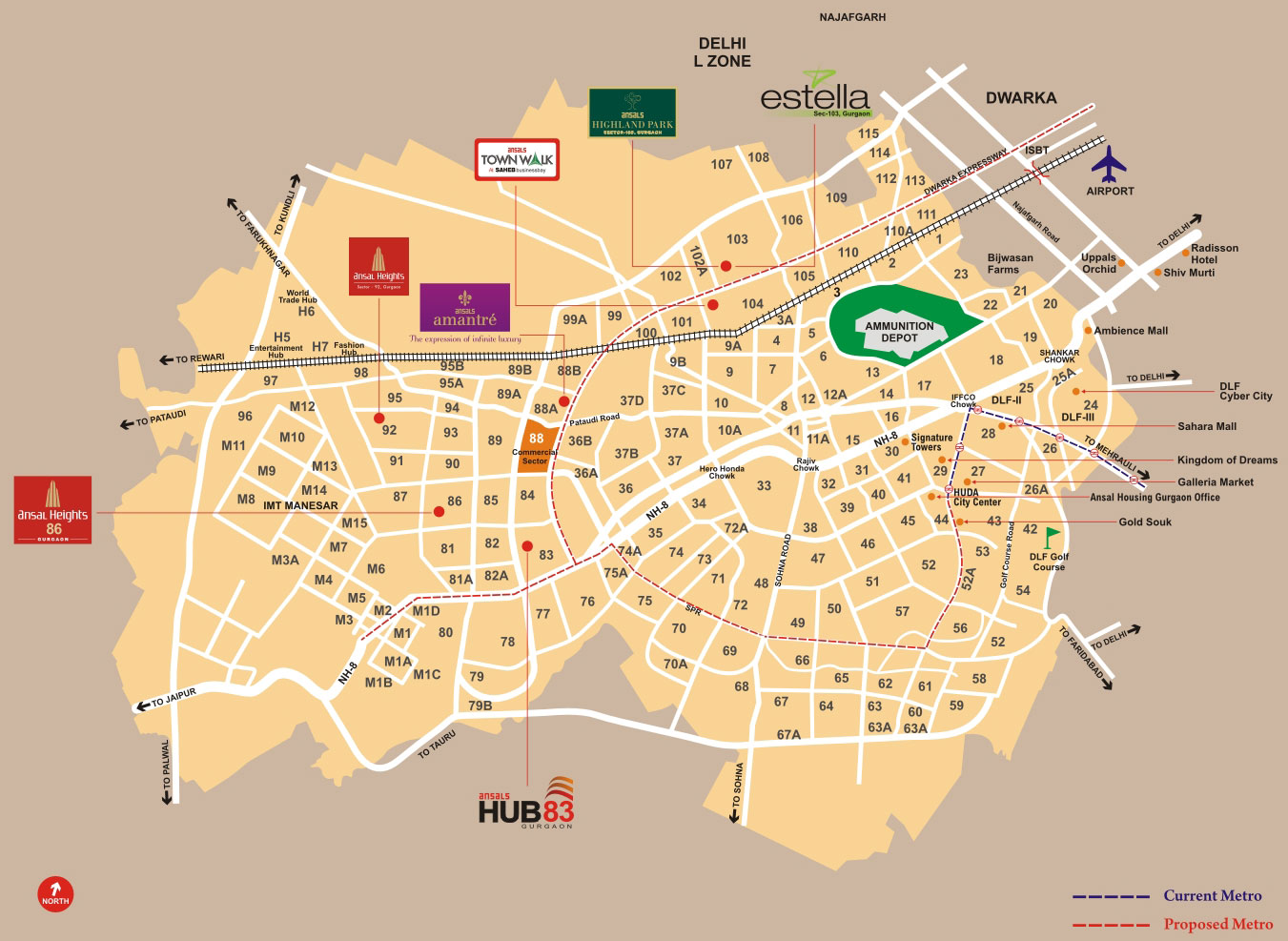 Ansal Amantre Location Map