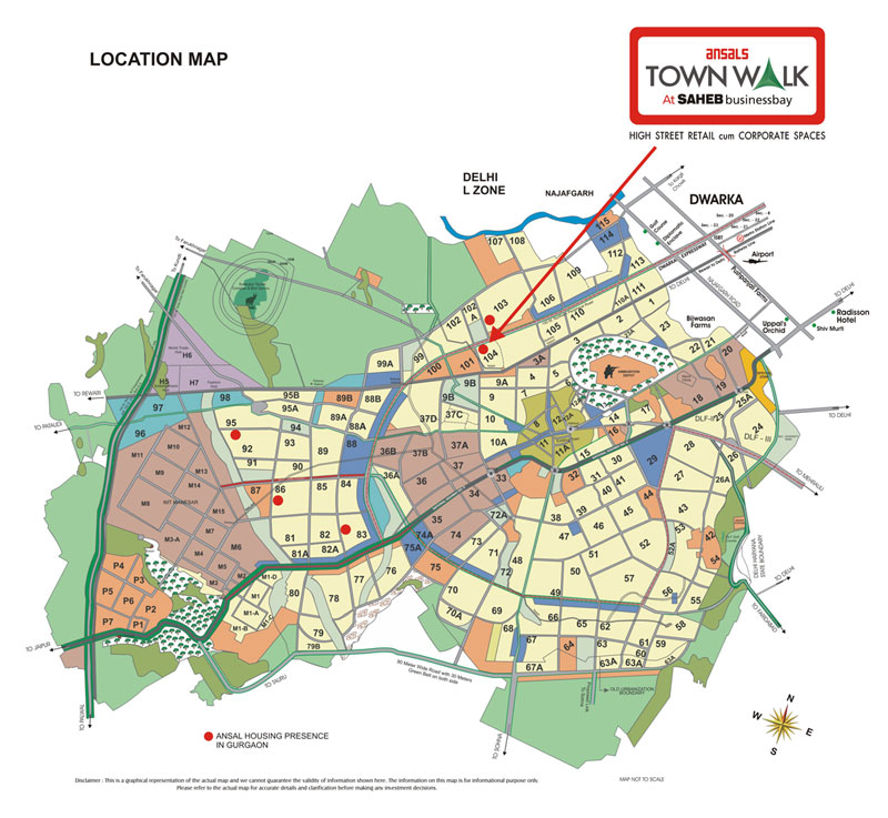 Ansal Town Walk Location Map