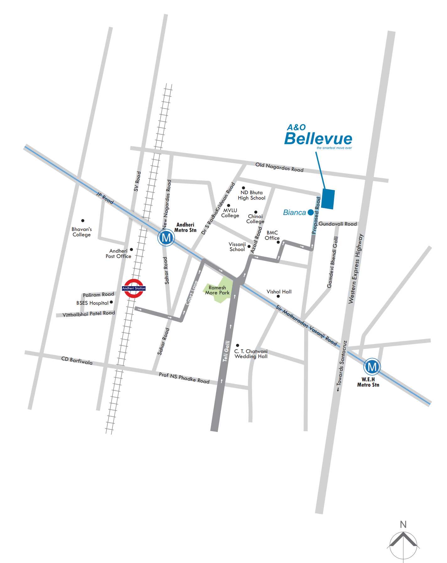 Ao Bellevue Location Map