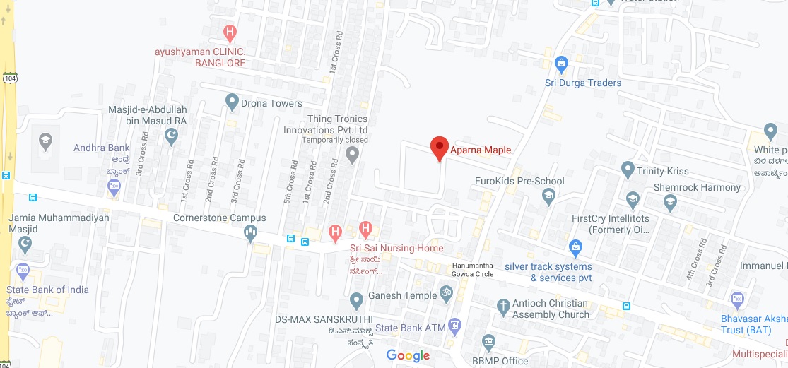 Aparna Maple Location Map Hegde Nagar, Bangalore