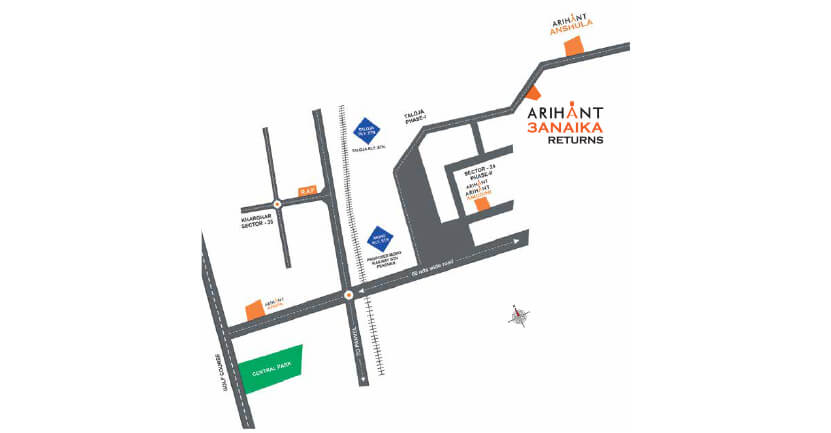 Arihant Anaika 3 Location Map