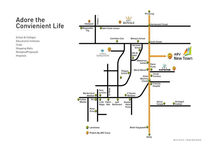 ARV New Town Location Map Undri, Pune