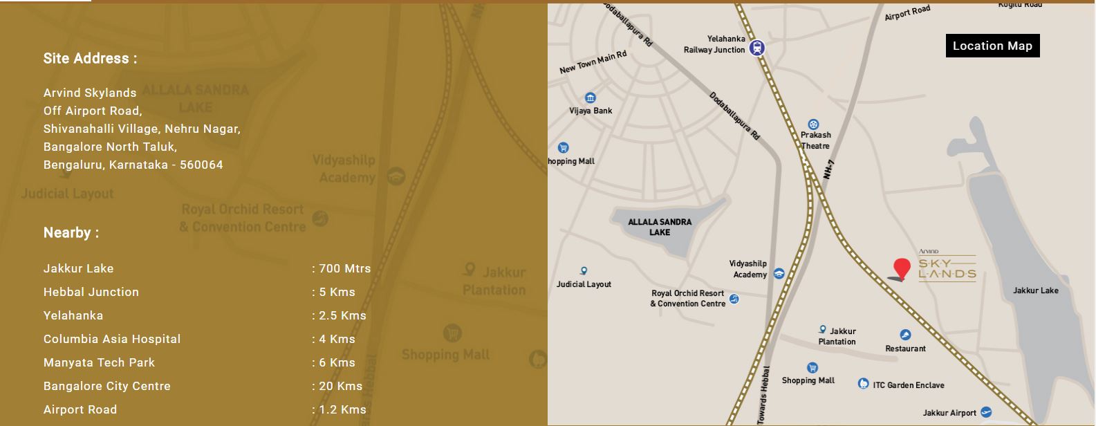 Arvind Skylands Location Map