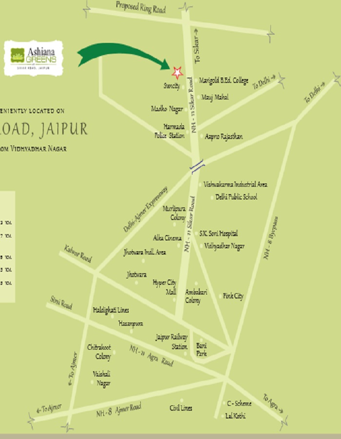 Ashiana Greens Location Map