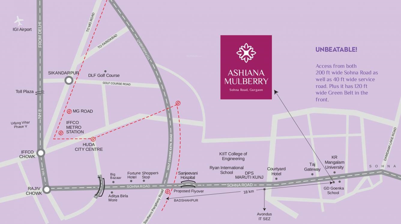 Ashiana Mulberry Location Map