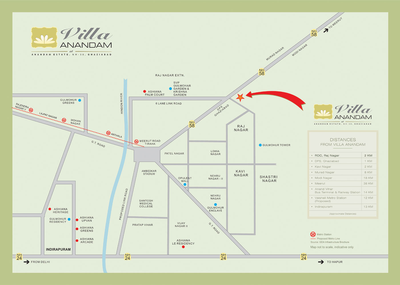 Ashiana Villa Anandam Location Map