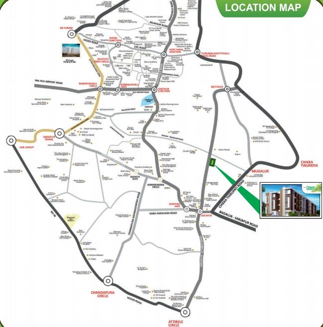 Ashish Green B Block Location Map