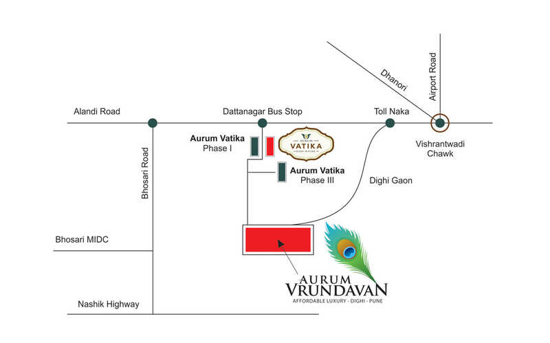 Aurum Vrundavan Location Map