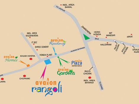 Avalon Rangoli Location Map