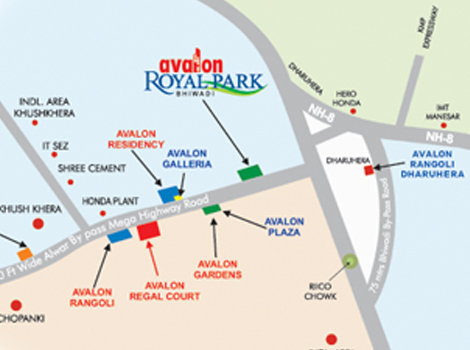 Avalon Royal Park Location Map