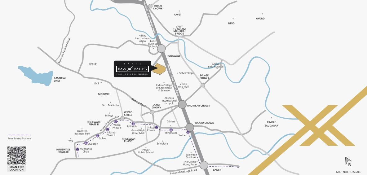 Basil Maximus Location Map Punawale, Pune