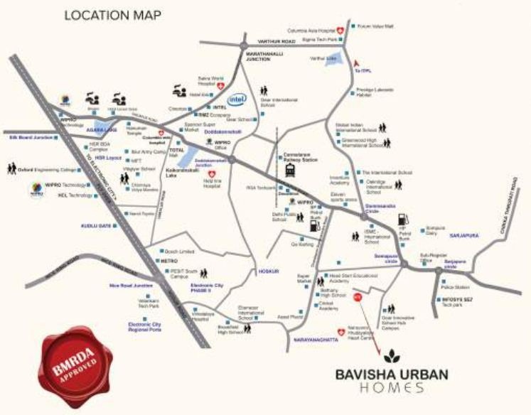 Bavisha Urban Homes Location Map