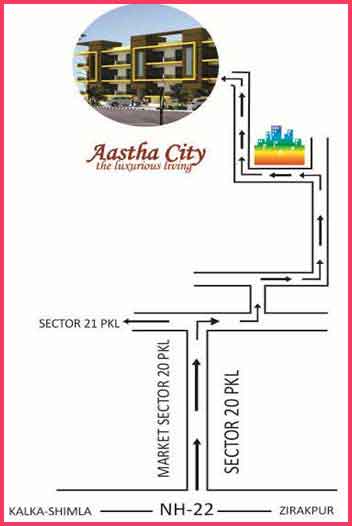 Bee Gee Aastha City Location Map