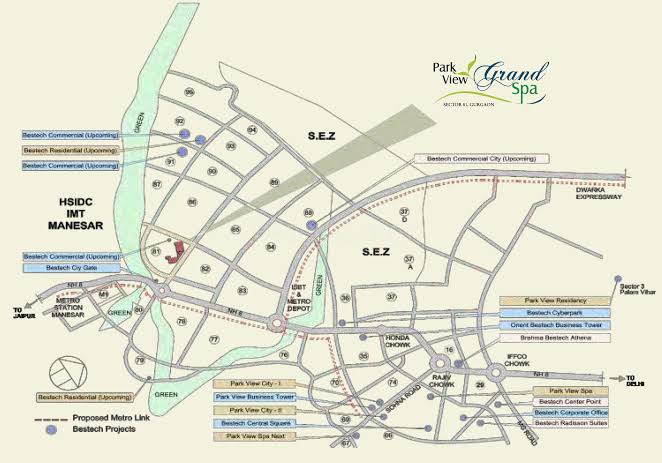 Bestech Park View Grand Spa Location Map