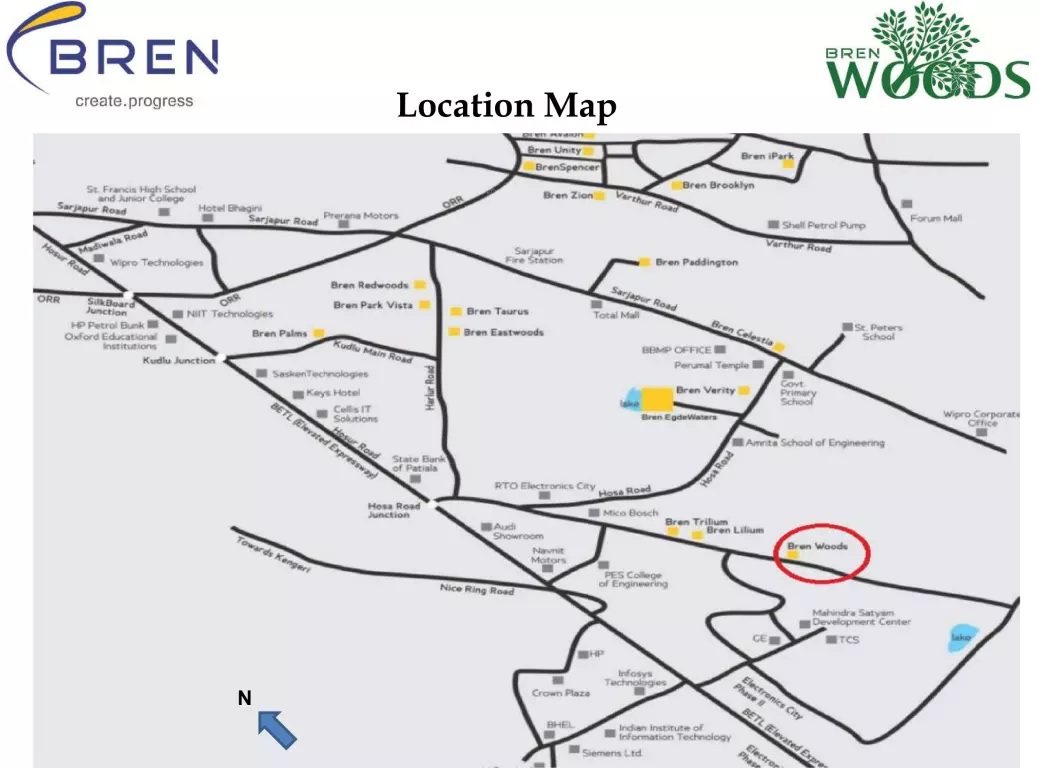 Bren Woods Location Map