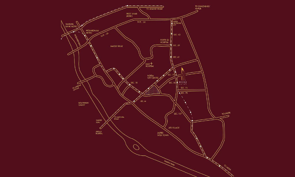 Burj Noida Location Map