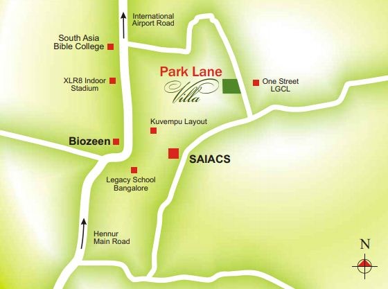 Carbon Park Lane Villas Location Map