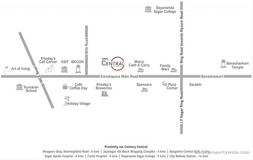 Century Central Location Map