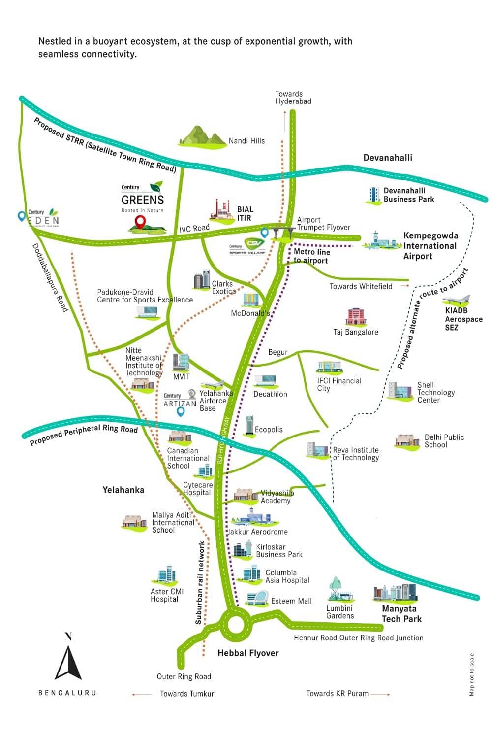 Century Greens Location Map IVC Road, Bangalore
