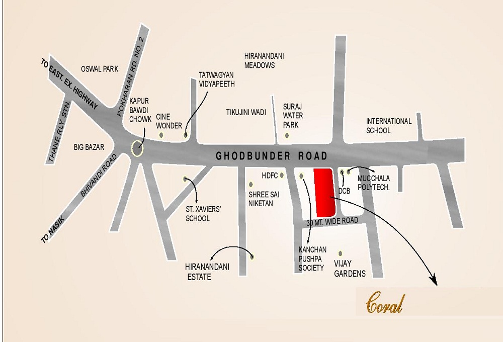 Coral Heights Thane Location Map