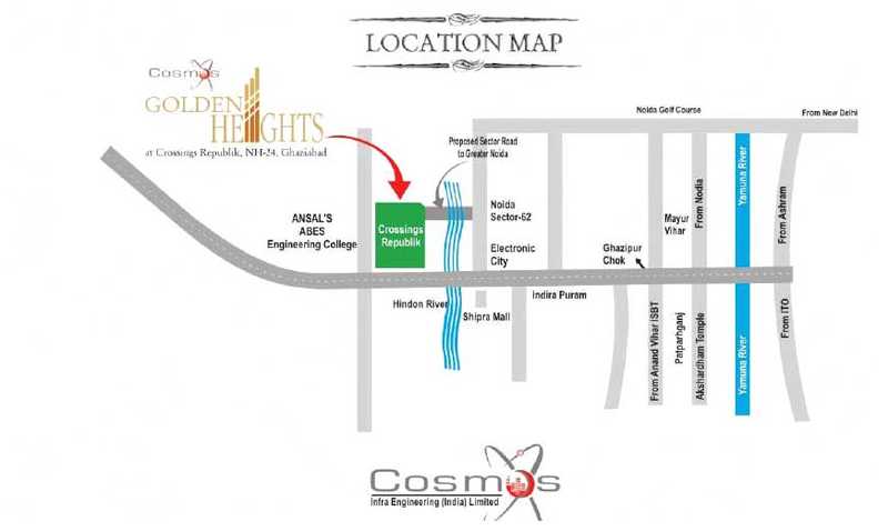 Cosmos Golden Heights Location Map