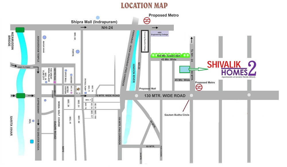 Cosmos Shivalik Homes 2 Location Map